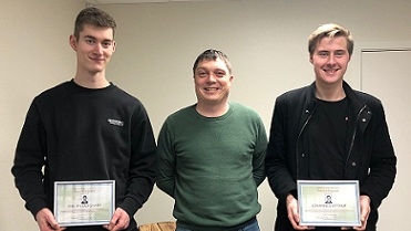 Årets lærling 2020 - Johannes Vittrup og Philip Kjærgaard